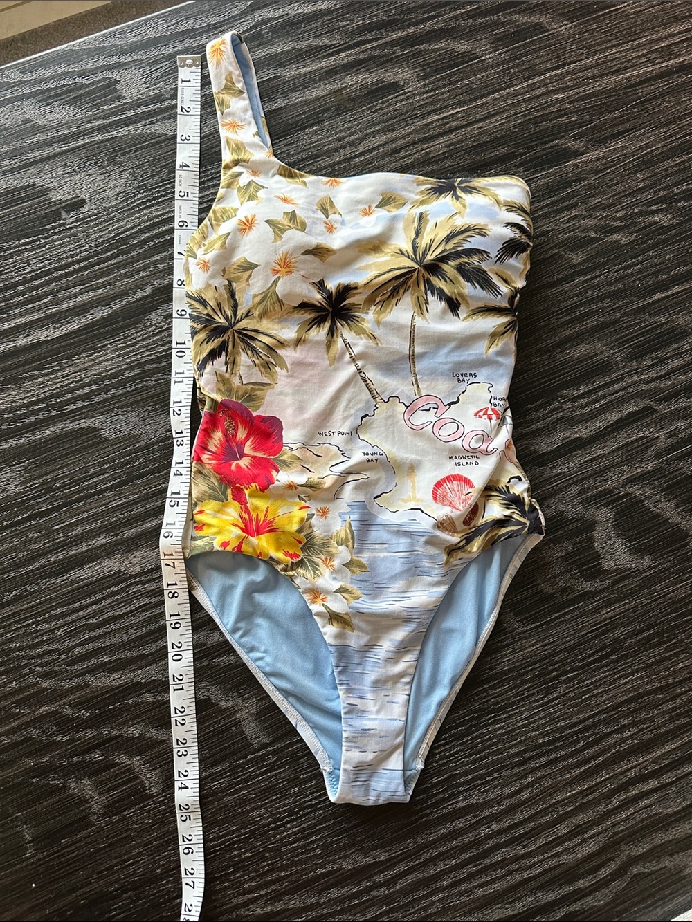 Seafolly Australia Coast To Coast One Shoulder One Piece Swimsuit Powder Blue, 6 - Picture 5 of 11